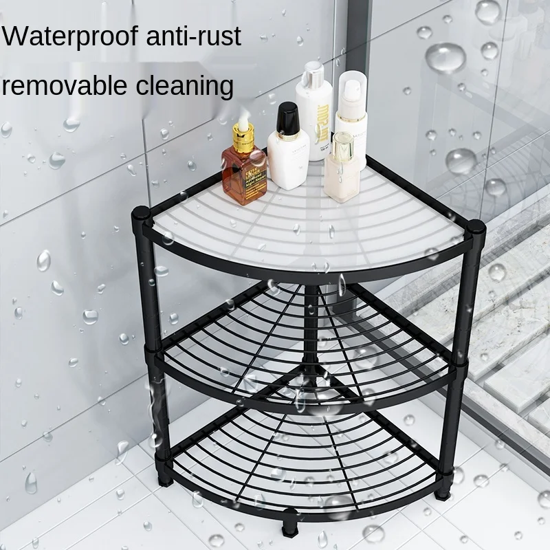 

Bathroom shelf bathroom floor-standing multi-layer tripod washbasin wall corner toiletries storage shelf