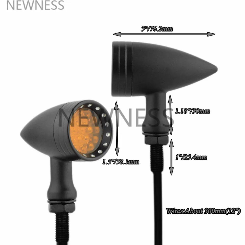 Cafe Racer LED Пуля мотоцикл указатель поворота Универсальный для Harley Honda Triumph Bobber Chopper