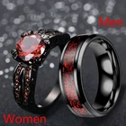 Он и ее пара колец, обручальное кольцо для женщин и 8 мм кольцо из титановой стали, мужские ретро ювелирные изделия, подарок