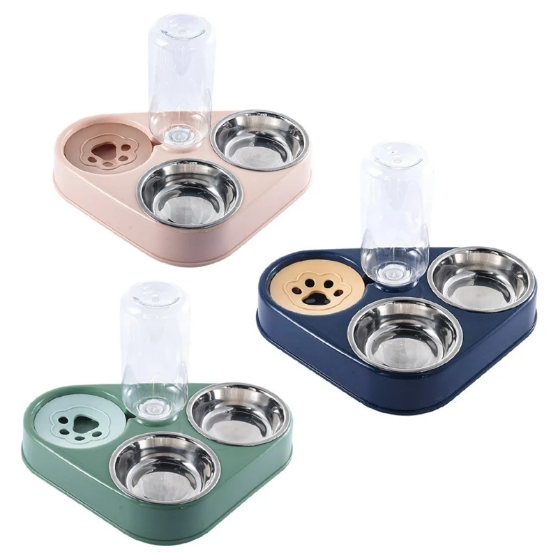 

Neck Protection Raised Cat Dishes Pet Feeding Bowl for Small Puppy Pet Bowls Set Automatic Gravity Water Food Dispenser Dropship