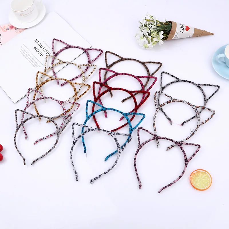 3 шт. Плюшевый игровой комплекс для кошек обручем волос девочек леопардовая