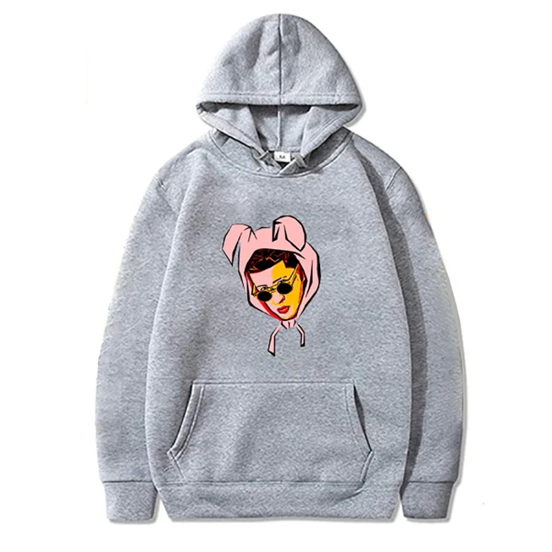 2021 Fashion Bad Bunny - Yonaguni Print Hoodie Long Sleeve Hooded Sweatshirt