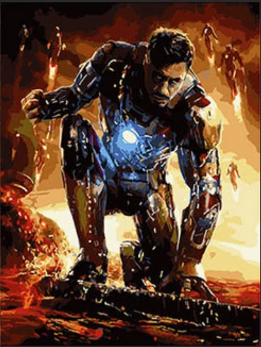 iron man Balala DIY Marvel Мстители Endgame Железный человек живопись по номерам настенные художественные плакаты картины для декора гостиной без рамы холст - Цвет: iron man