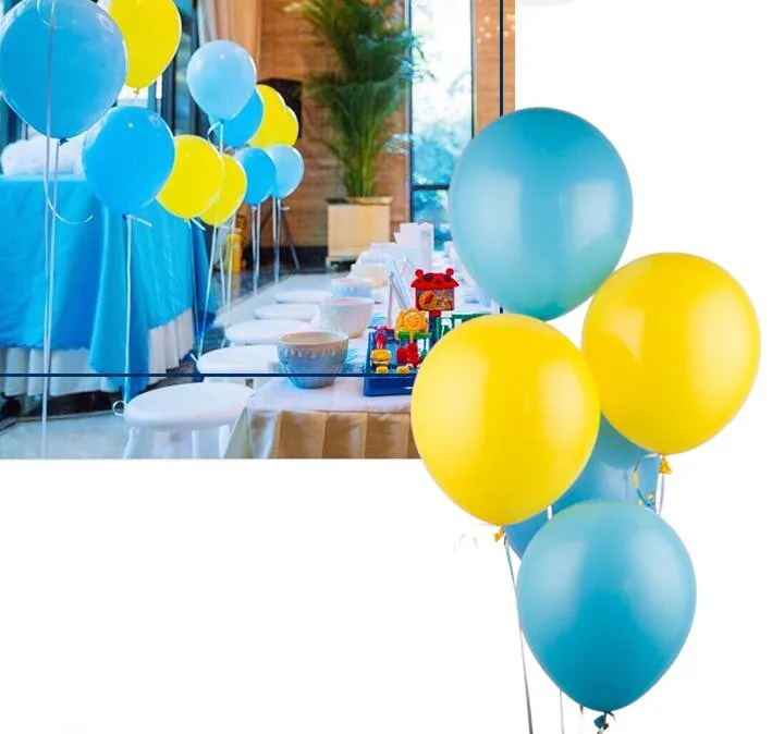 L blue Yellow 20 шт./лот мяты зеленые шары или белый латексный шар 10 дюймов Тиффани синие вечерние принадлежности свадебное событие Вечеринка День Рождения Декор - Цвет: L blue Yellow
