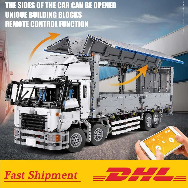 MOC Technic город контейнеровоз автомобиль грузовик набор совместимые модели Lepining Wing