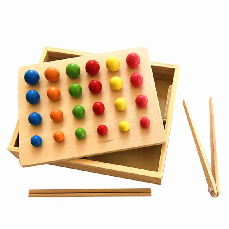 

Montessori Early Teaching Enlightenment Teaching Aids Clip Beads Montessori Wooden Puzzle Hand Eye Coordination Training Toys