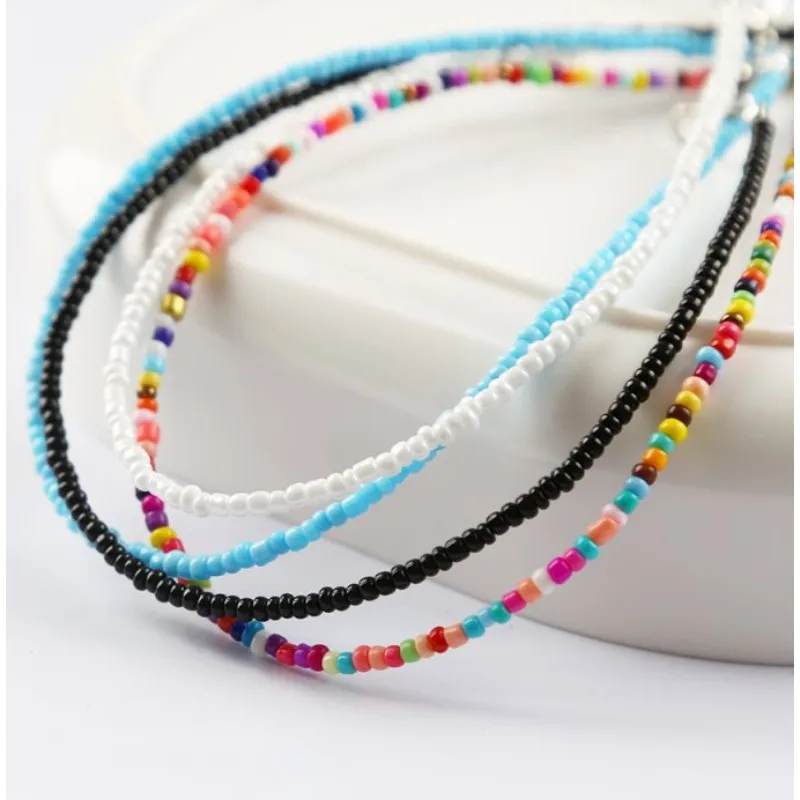 ALYXUY богемное цветное колье цепочка для ключиц ручная работа бисерная цепочка бикини пляжное сексуальное ожерелье для женщин девушки ювелирное изделие подарок