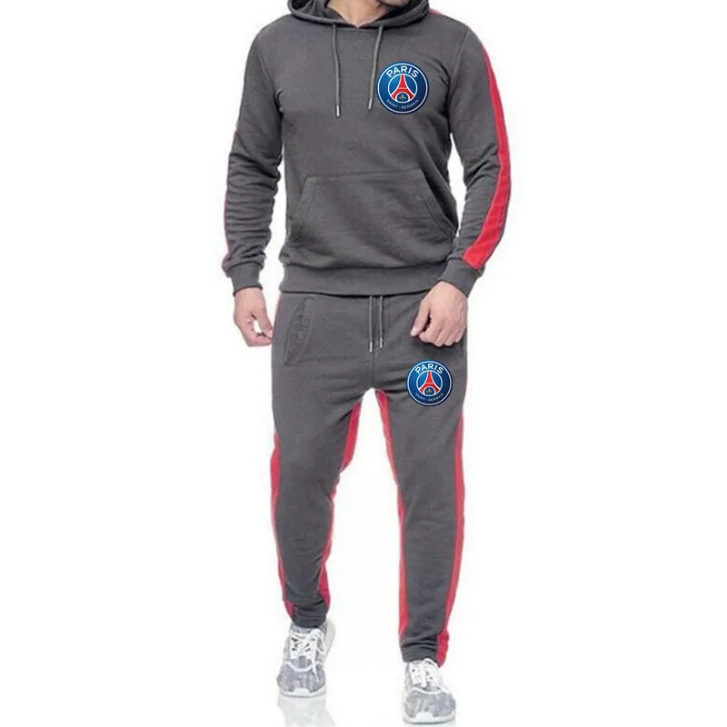 

Autumn and winter warm fleece hoodie suit men's leisure and comfortable sports fitness suit