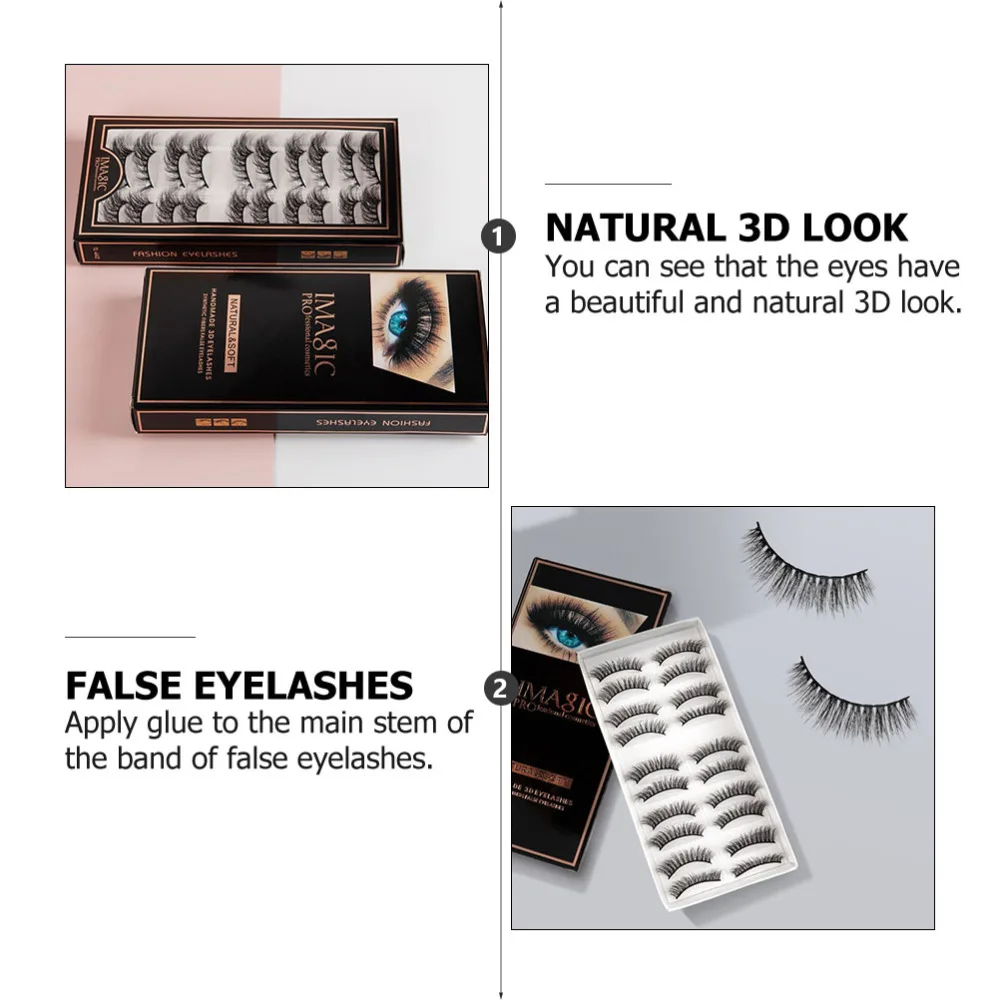 

10 Pairs 3D Dense False Eyelashes Makeup 3D Eyelashes False Lash for Stage Party