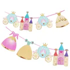 7 шт., гирлянда в виде замка принцессы, конфетница, флаги, украшение для дня рождения, праздничные украшения, венок, рогатки, Babyshower, свадьба