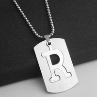 stainless steel 26 english alphabet r name sign necklace initial letter symbol detachable double layer text necklace jewelry