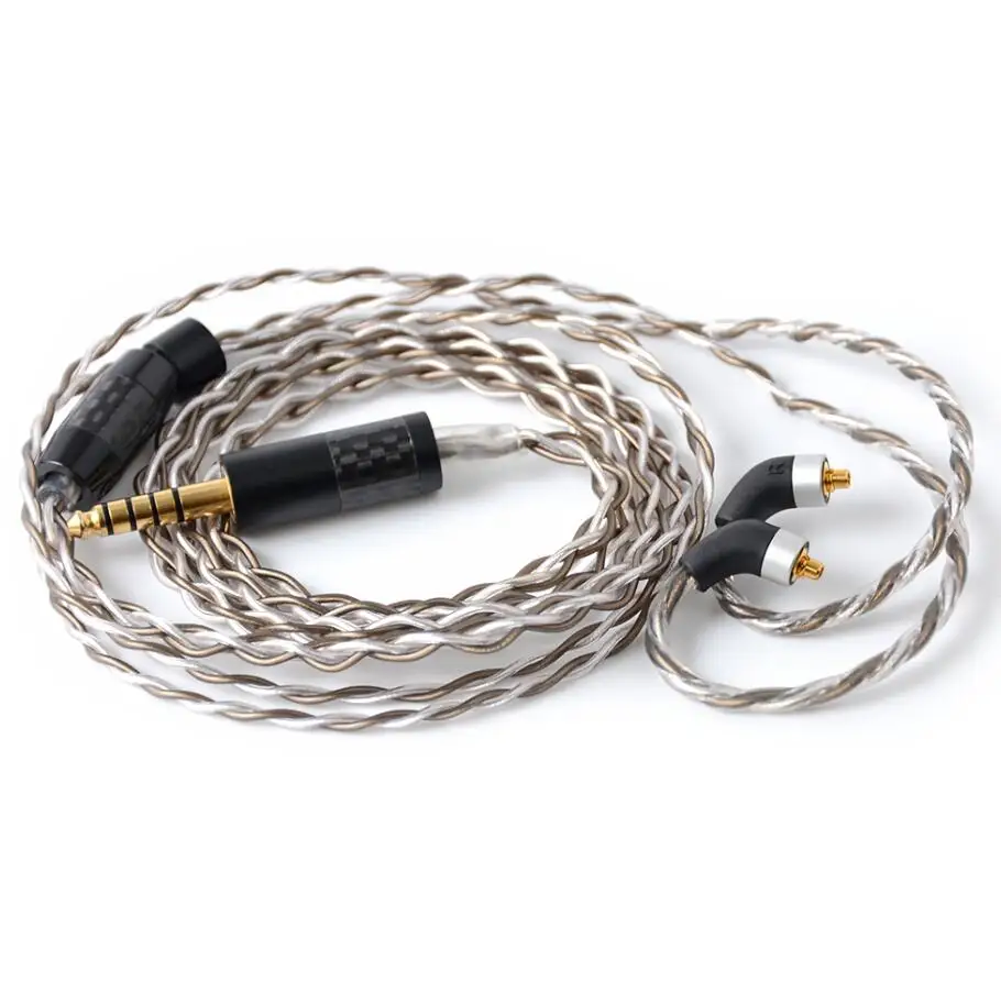 4.4mm With MMCX nicehck высокое качество 7N upocc посеребренный кабель 3,5/2,5/4,4 мм балансный интерфейсом MMCX отсоединяется, SE846 LZ A6/A5 nicehck M6/EBX - Цвет: 4.4mm With MMCX