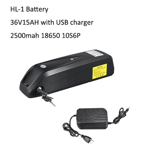 HL 36V15AH USB Фара для электровелосипеда в Батарея чехол 48v Батарея 12.5ah 13ah 16ah скутер Батарея 36v 13ah 15ah Хайлун LG 18650 Электрический велосипед Батарея+ Зарядное устройство - Цвет: HL 36V15AH USB