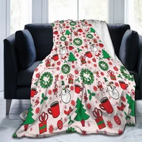 christmas seamless pattern with snowma blanket flannel textile decor candy santa thin throw blankets for bed bedroom rug piece