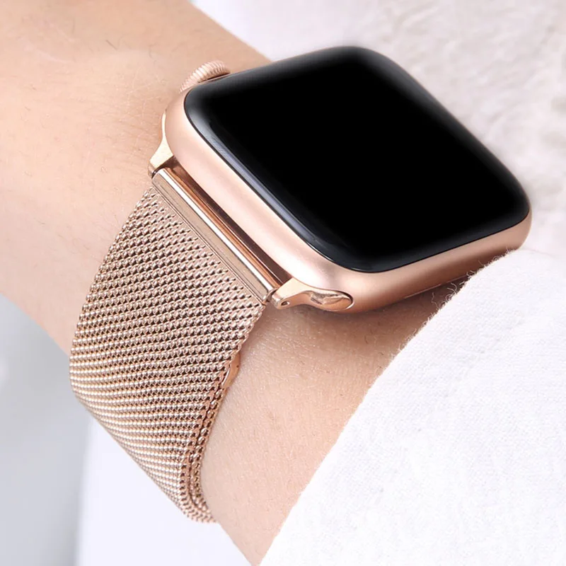 Ремешок «Миланская петля» для Apple watch band 44 мм 40 мм 38 мм 42 мм,  металлический браслет из нержавеющей стали для iWatch series 5 4 3 se 6 |  Наручные часы | АлиЭкспресс