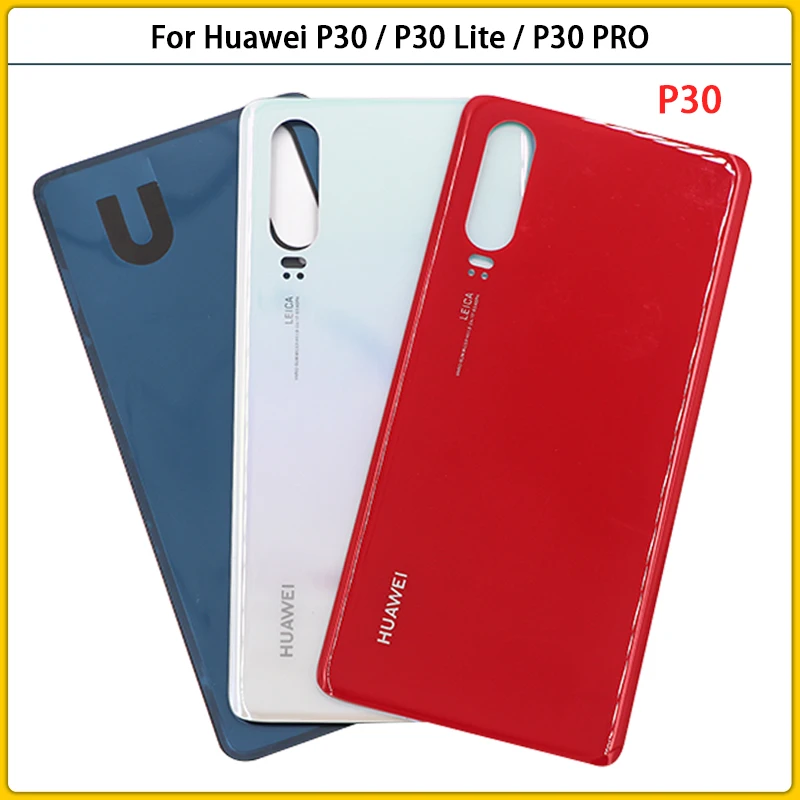 10pcs new p30 rear housing case for huawei p30 lite p30 pro battery cover door back cover glass panel adhesive sticker replace free global shipping