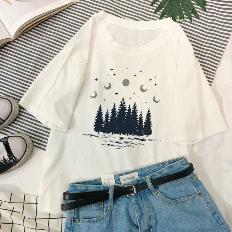 Женская летняя футболка с надписью в стиле ретро Вселенная Вера Харадзюку