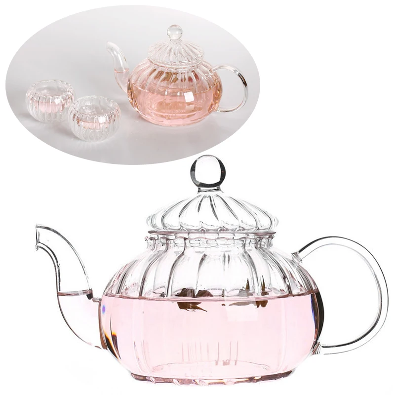 

600ml Heat Resistant Explosion-proof Glass Transparent Tea Services Safe Glass Teapot Premium High Quality Teapot Gift Tea Set