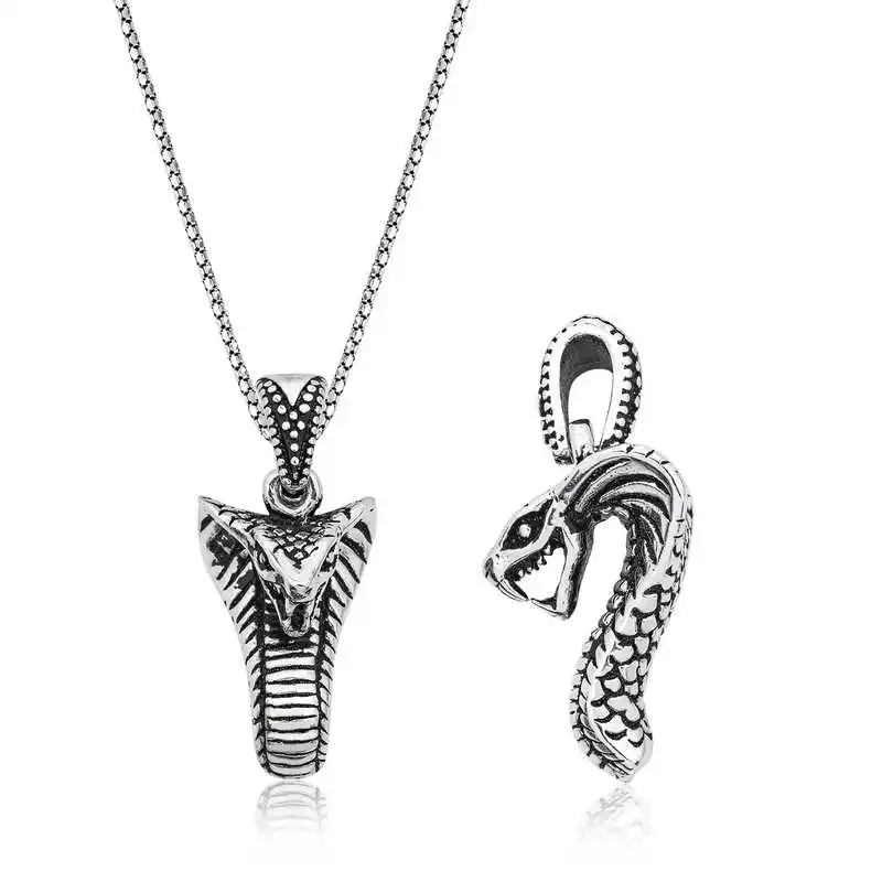 

Silverlina Silver Snake Men 'S Necklace