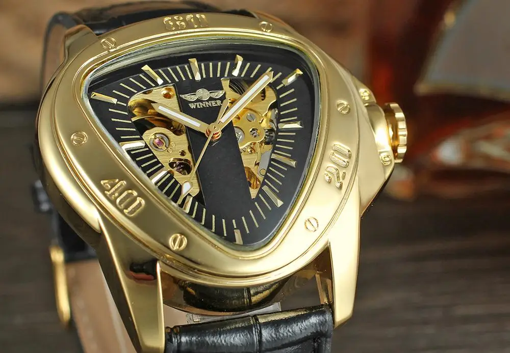 Часы наручные Winner Steampunk Мужские механические модные брендовые люксовые