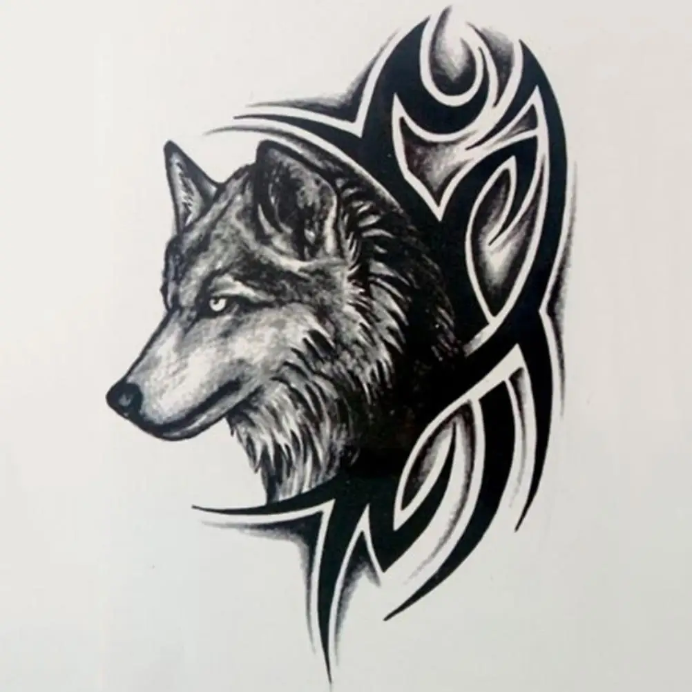 

Large Wolf Head Waterproof Temporary Removable Tattoo Body Arm Leg Art Sticker