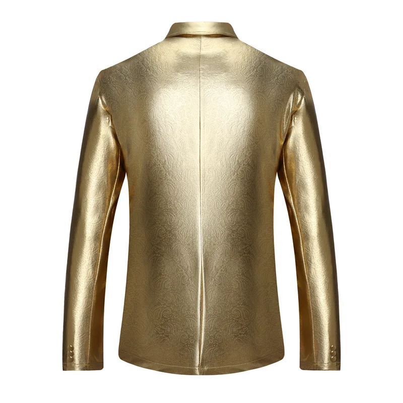Для мужчин s блейзер с узором &quotпейсли&quot куртка Блестящий Золотой покрытием