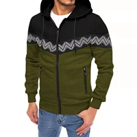 2022 european and american autumn and winter mens new cardigan hooded sweater casual sports mens suit