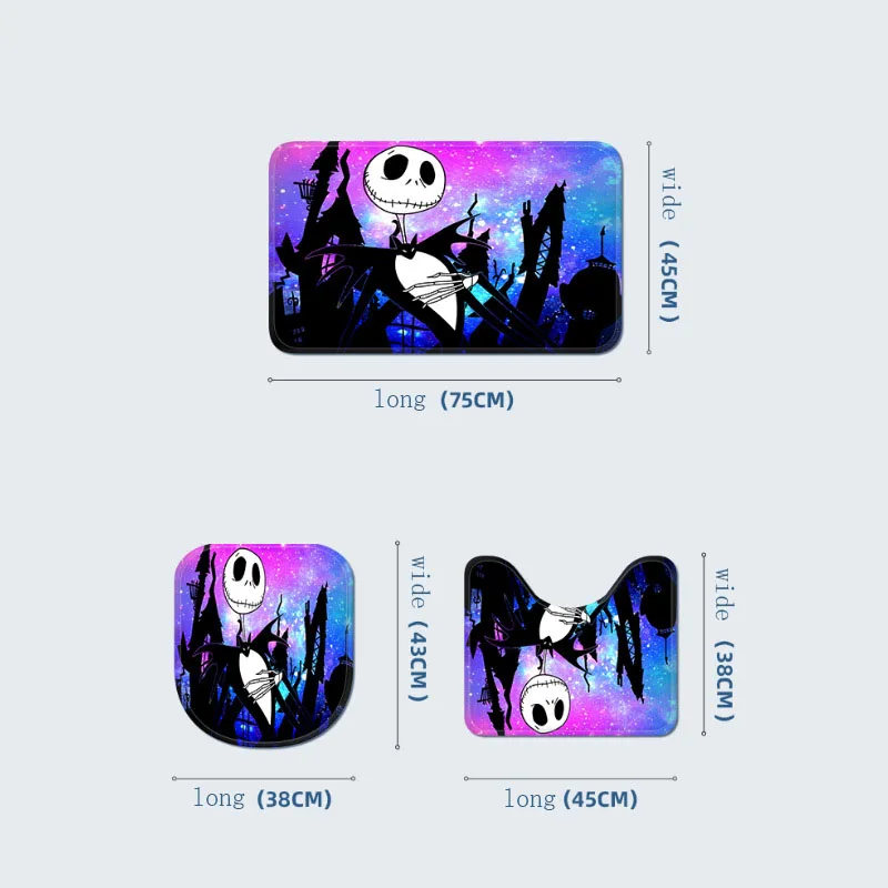 halloween printed shower curtain set bath mat bathroom waterproof curtains non slip carpet durable toilet cover bathtub decor free global shipping