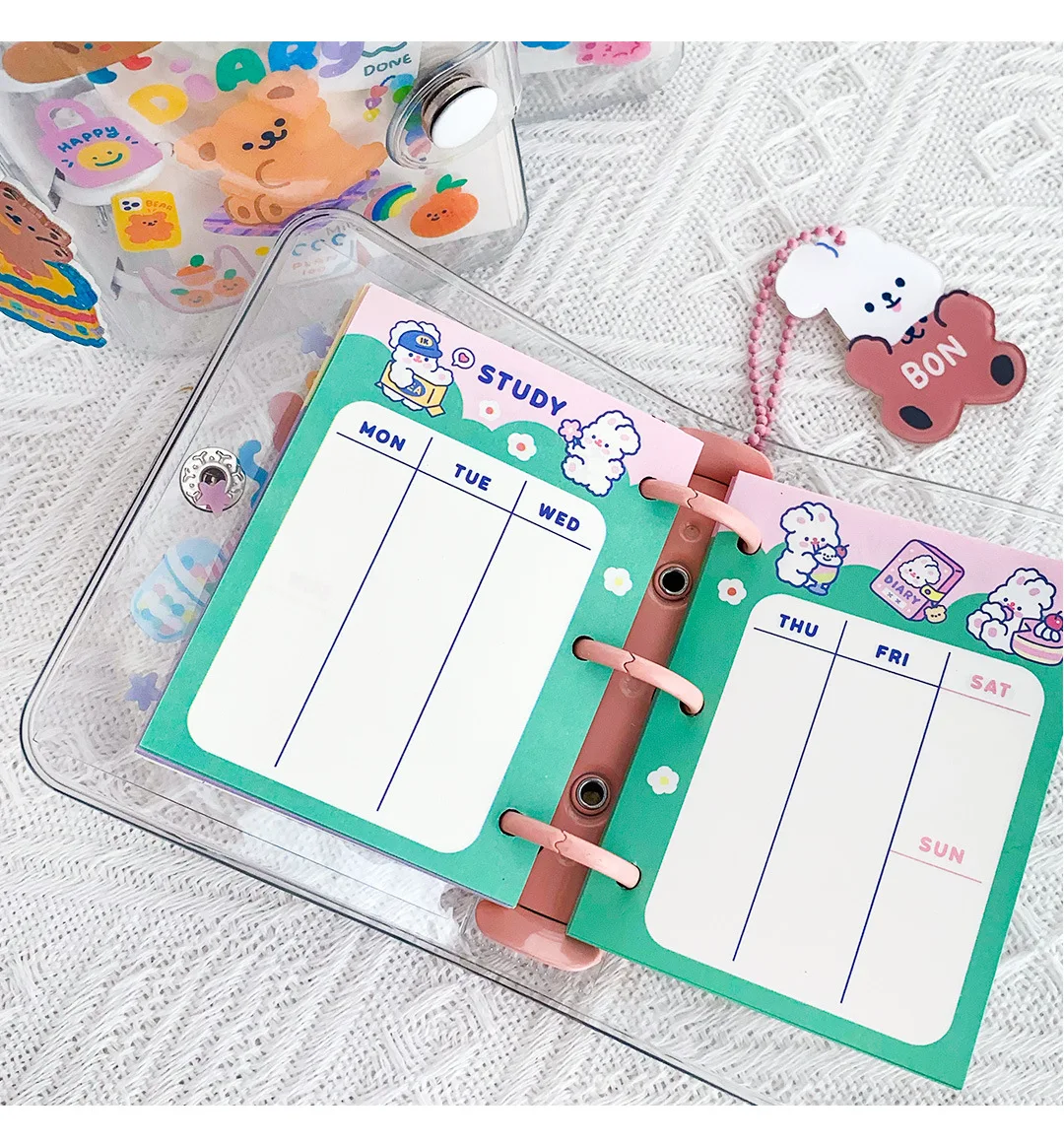 Kawaii желе конфеты красочный Мишка дневник Мини карманный ПВХ обложка Книга