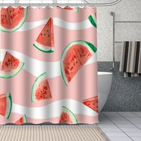watermelon cartoon custom pattern polyester bath curtain waterproof shower curtains diy bath screen printed curtain for bathroom