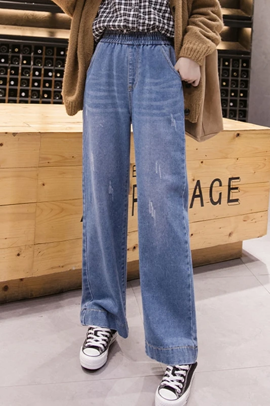 

High Waist Jeans Autumn Winter New Style Adds Fat To Enlarge The Size Jeans Woman A Woman In Tight Straight Jeans