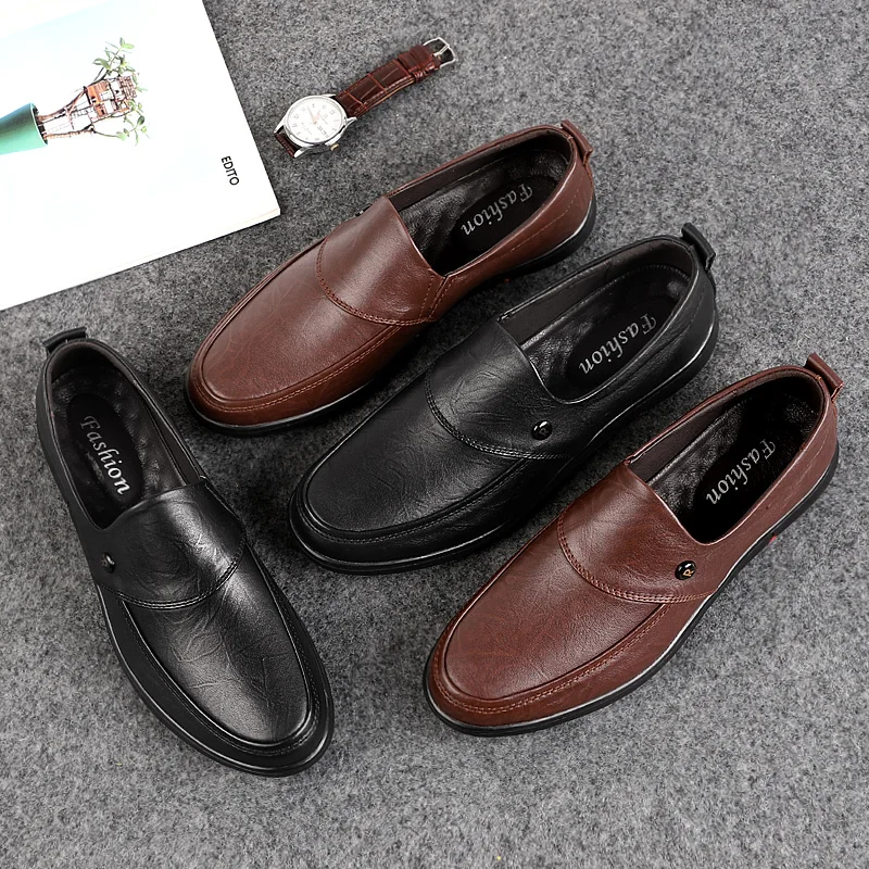 

men loafers genuine leather shoes dress slip on spring autumn shoe comfortable sneakers zapatos hombre moccasins men flats