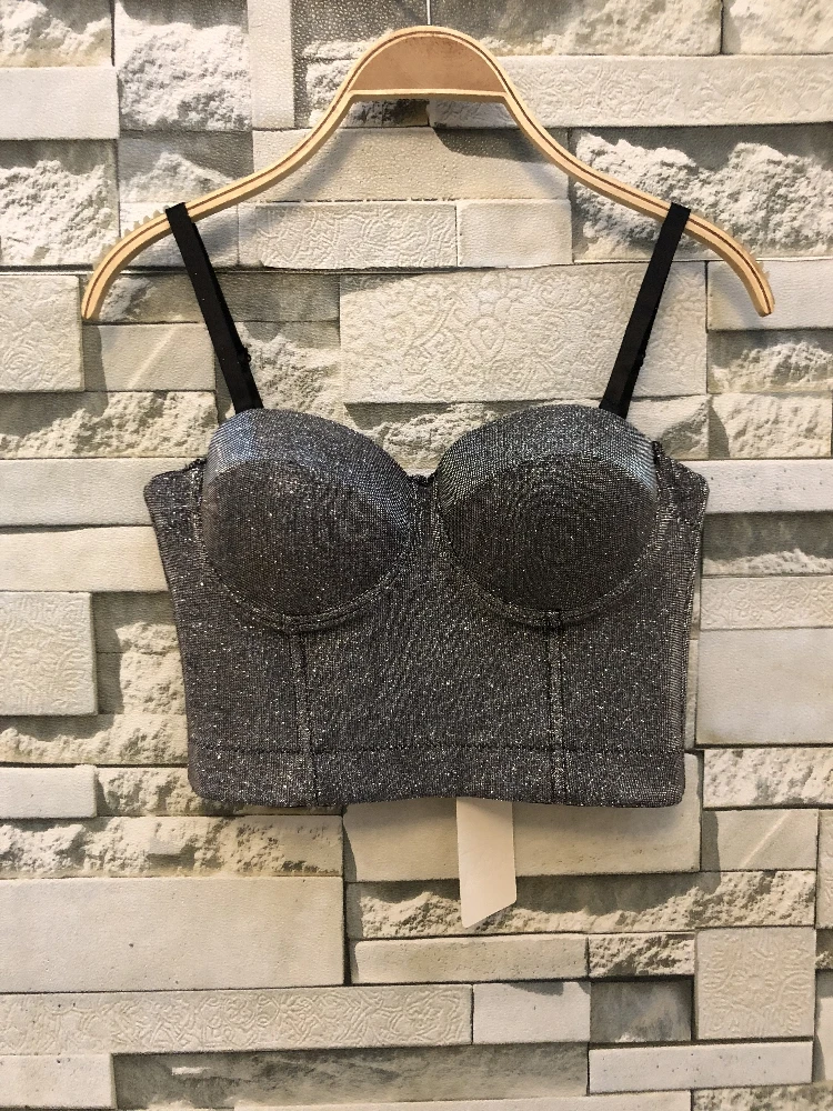 

2020 New Bling bling Fashion Push Up Overbust Corsets Women's Sexy Bustiers Gothic Corset Top Night Club Party Cropped Top S-XL