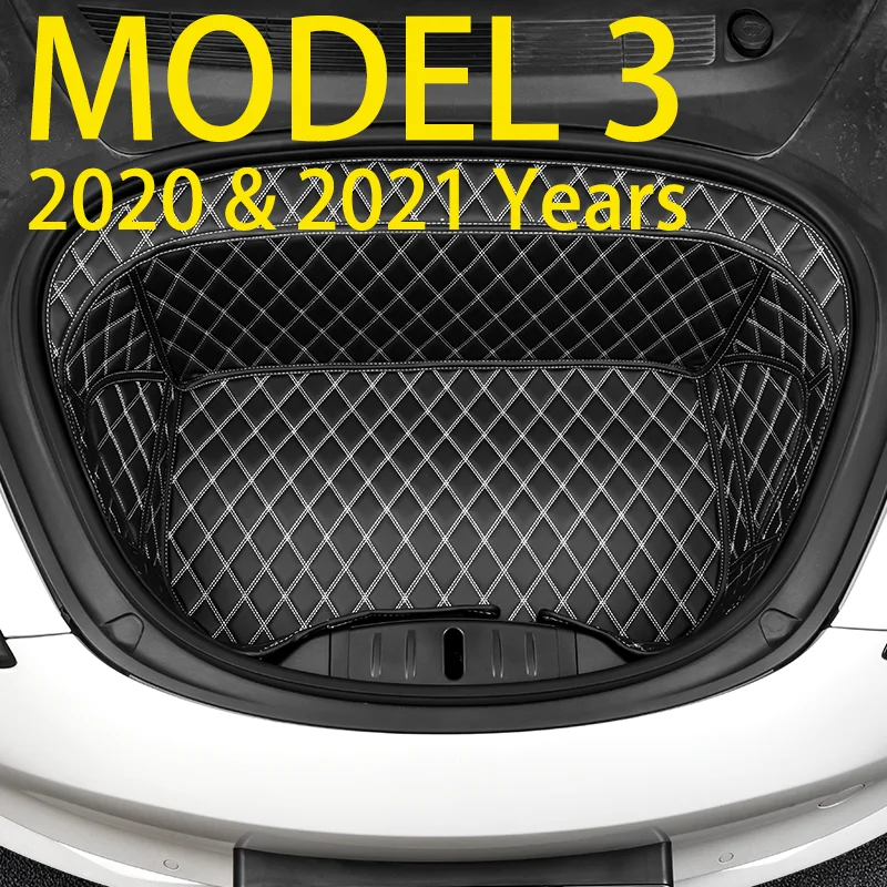 

Для Tesla Model 3 Y 2020 2021 износостойкая кожаная грязеотталкивающая подкладка аксессуары для интерьера подушка для автомобильного переднего бага...