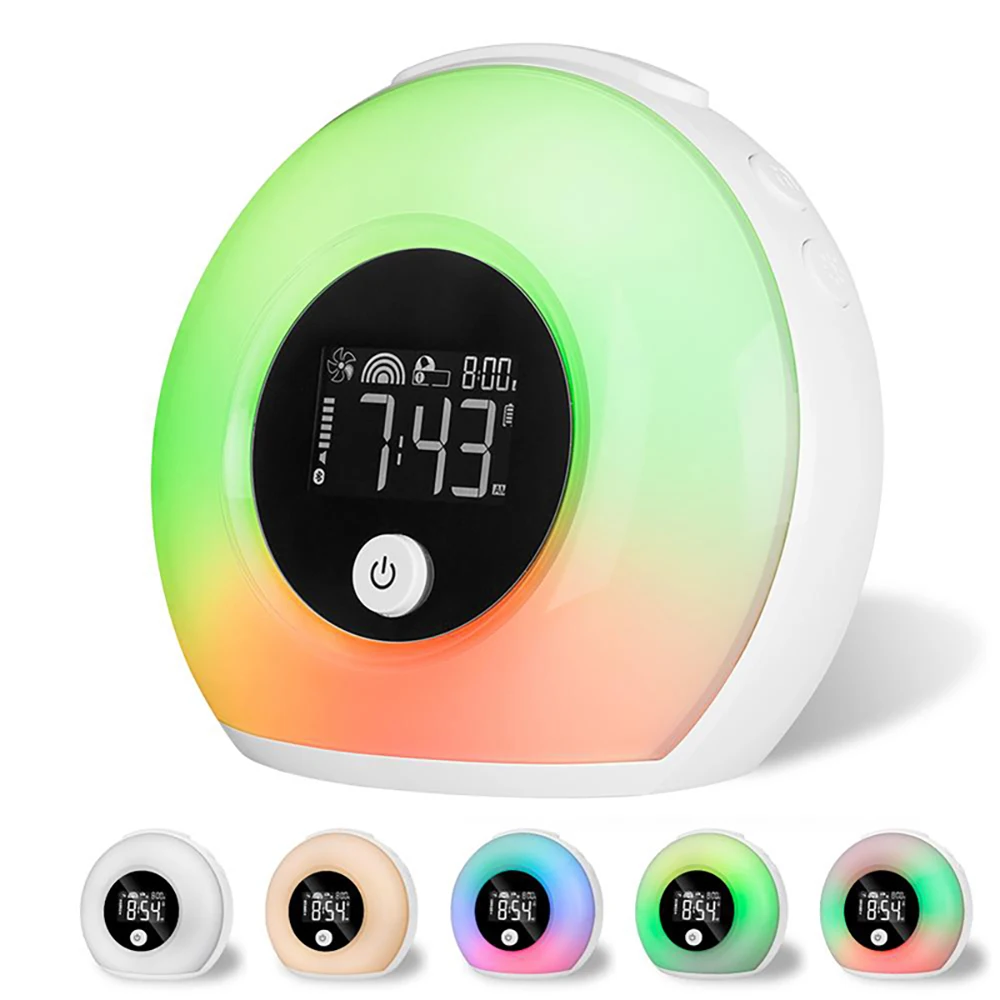 

Alarm Clock for Bedrooms Music Wake Up Light with Bluetooth Speakers Dimmable Color Changing Night Light for Heavy Sleepers