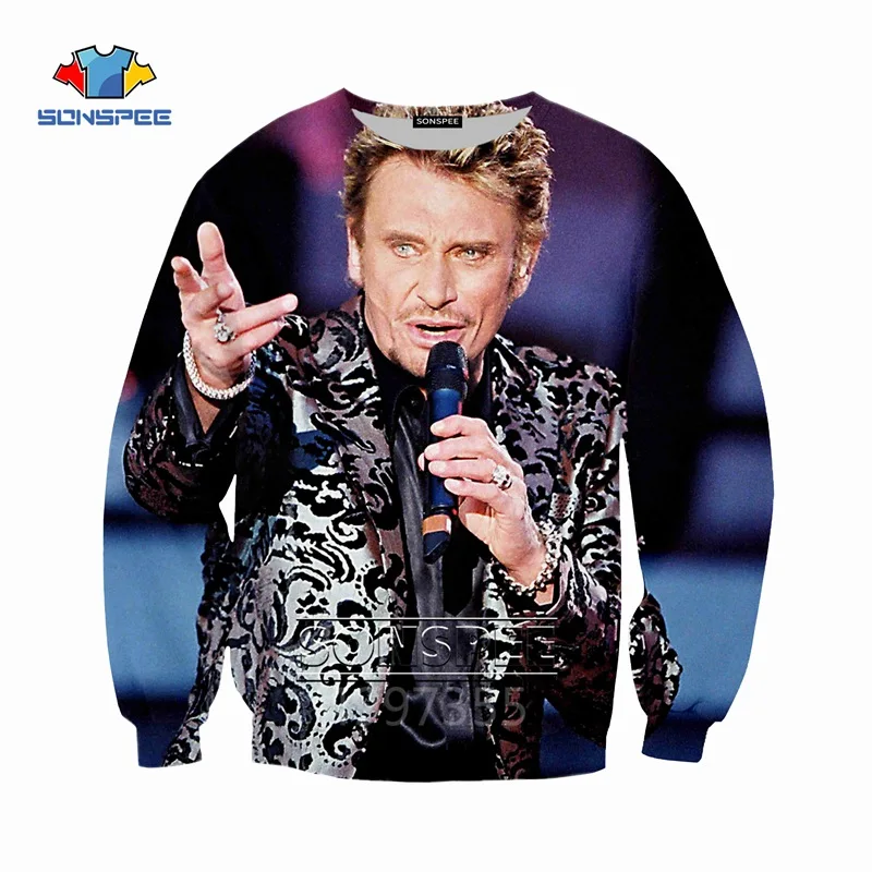 SONSPEE Johnny Hallyday Harajuku/Детские толстовки с 3D принтом детская одежда для мальчиков и девочек-подростков Топы, пуловер с длинными рукавами SW125 - Цвет: 6