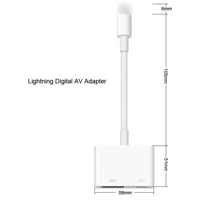 1080P 8 Pin Lightning к HDMI ТВ AV Кабель адаптер для iPhone 5S 6 6S 7 Plus X| |