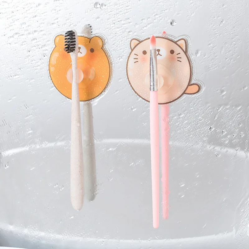 Мультяшный настенный держатель для зубных щеток брелок карандашей хранения