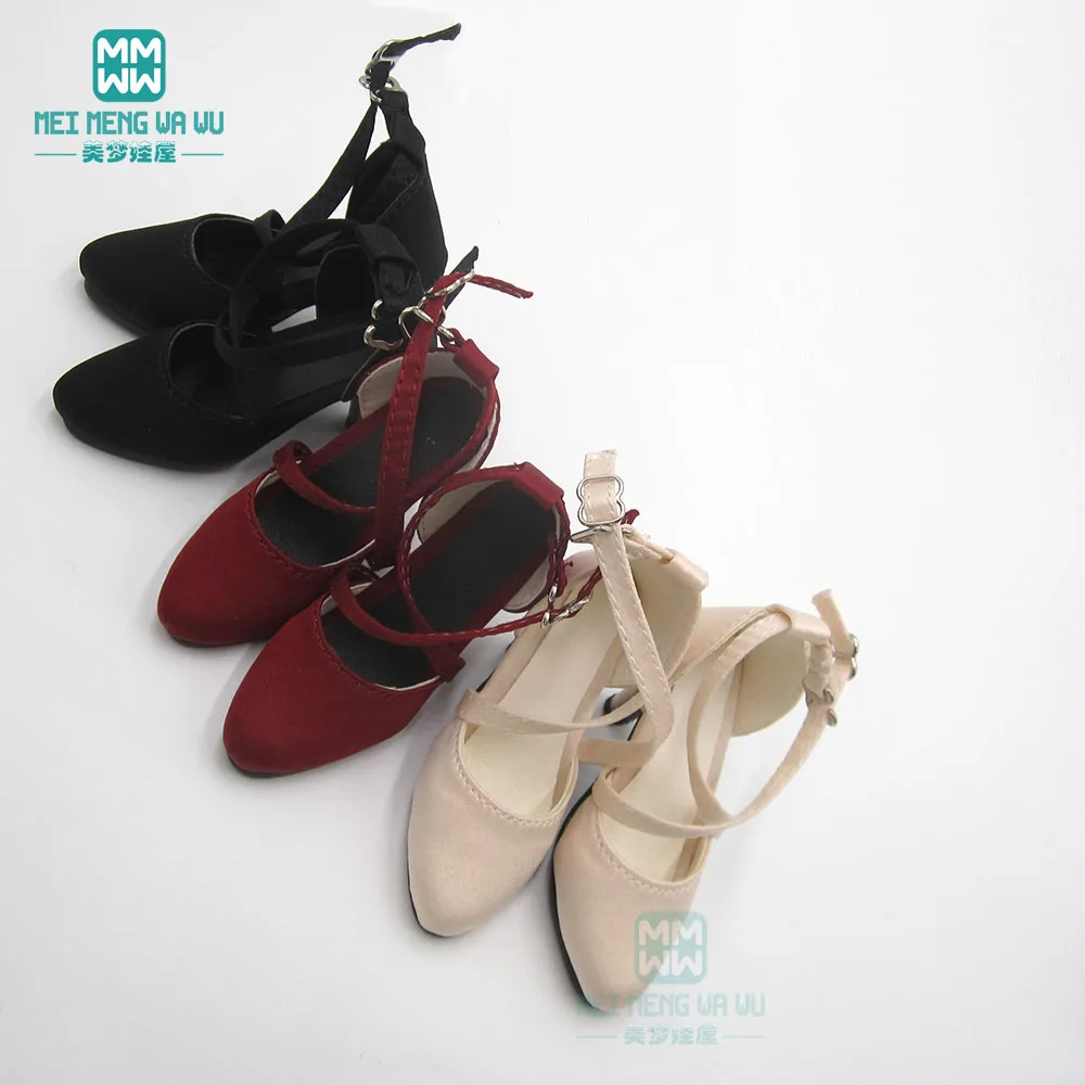 1/3 Bjd Schuhe Passt 58-62Cm Sd10 Sd13 Puppe Zubehör Mädchen Mode Spitzen High Heels Rot, Schwarz, Beige