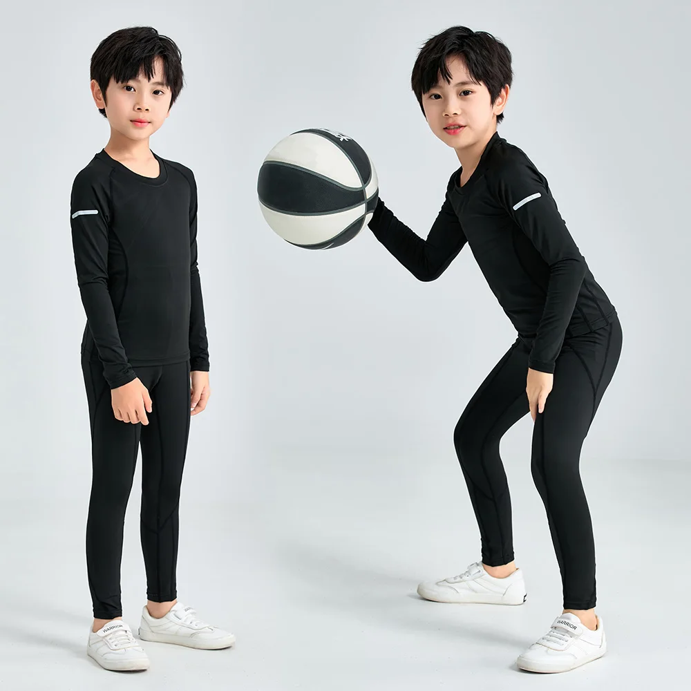 

Compression Clothing for Kids, Suit for Boy Running, Basketball,Track, Football, Tracksuit for Children Casual Thermal Underwear