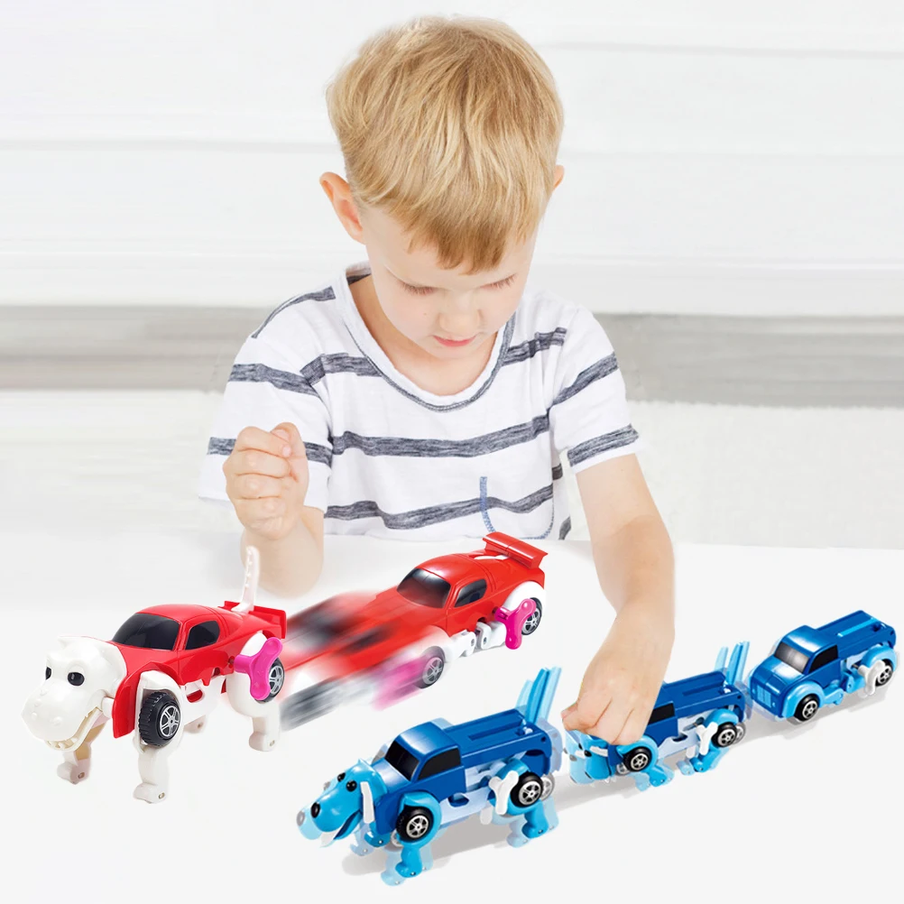 Автоматическая трансформация собака игрушечная машинка заводная модель робота