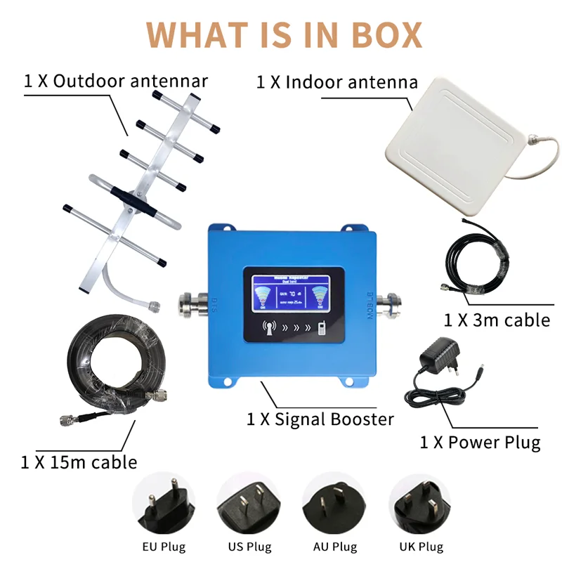 

GSM Repeater 2G 3G 4G Cellular Signal Amplifier 4G LTE Cellular Amplifier GSM 900 1800MHz Mobile Signal Booster Repeater
