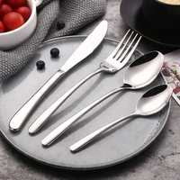 1pc silver thicken stainless steel tableware coffee dessert spoons table forks steak knife dinnerware utensils for kitchen