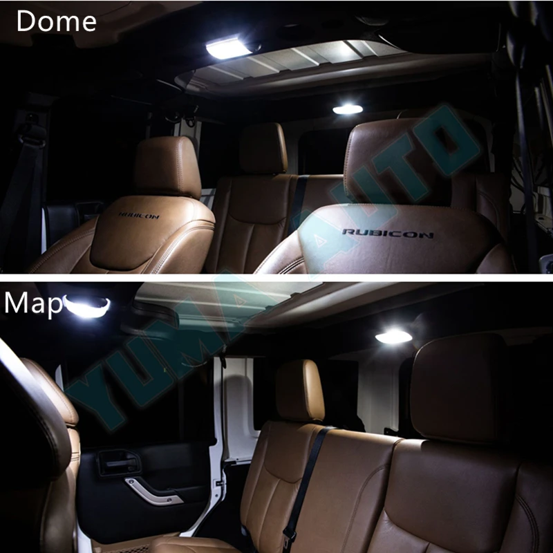 5X ошибок светодиодный интерьер светильник комплект для 2007-2016 Jeep Wrangler JK 2-дверная