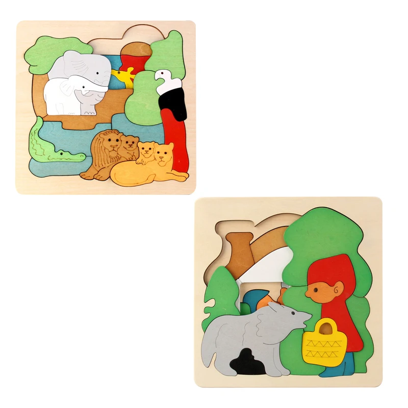 Пазлы детские деревянные многослойные для раннего обучения | Игрушки и хобби