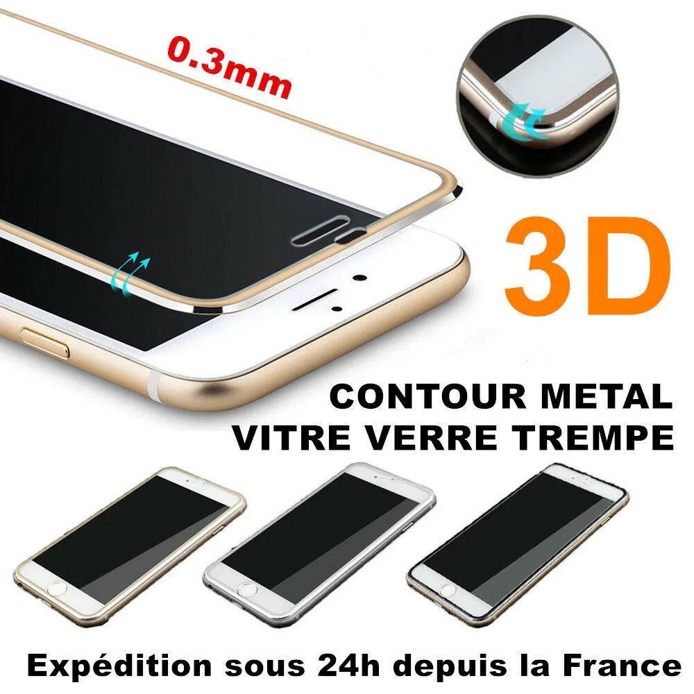 

VITRE MTAL 3D VERRE TREMPE Film cran protection For iPhone 8 7 6 XS Max XR 11 SE