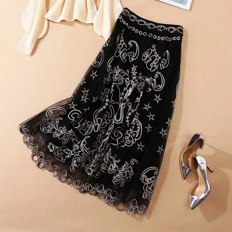 

Sets Tassel Sweater 2021 Autumn Winter Skirt Suits Set Women Turtleneck Knitted Tassel Pullovers+Tunic Embroidery Vintage Skirts