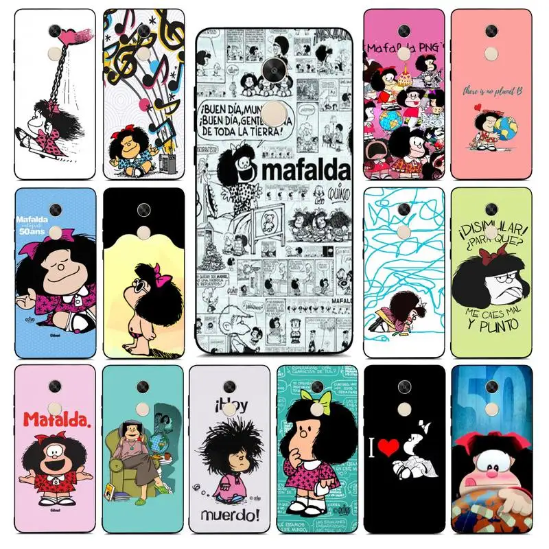 YNDFCNB Горячая Mafalda телефон случай для RedMi Примечание 4 5 7 8 9 pro 8T 5A 4X чехол|Бамперы| |
