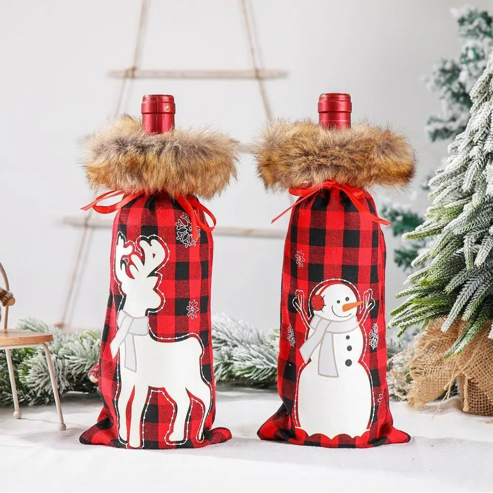 

2022 New Year And Christmas Decoration With Wine Set, Wine Bottle Bag, Christmas Decoration, Family Dinner Decoration