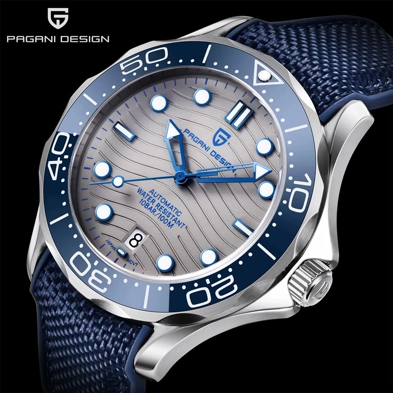 PAGANI DESIGN Дайвинг Для мужчин часы от топ бренда LuxuryWatch 100 м Водонепроницаемый
